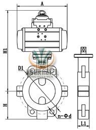 D671F46气动衬氟蝶阀 (对夹连接)