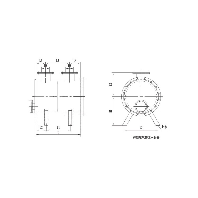 W型煤气管道水封器